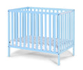 Palmer 3 In 1 Convertible Mini Crib Baby Blue W Mattress Pad Baby Blue Solid Wood