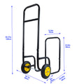 Firewood Log Cart Carrier Outdoor Or Indoor Black Steel Wood Rack Storage Mover Rolling Wheeled Metal Dolly Hauler Wood Moving Equipment Black Iron