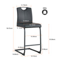 Black Pu Chair Barstool Dining Counter Height Chair Set Of 2 Black Pu