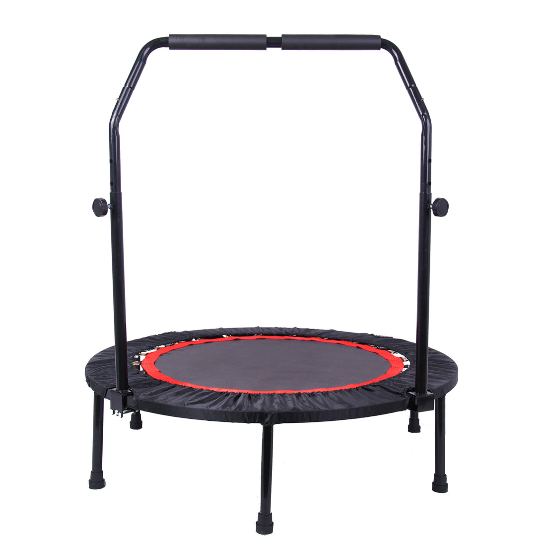 40 Inch Mini Exercise Trampoline For Adults Or Kids Indoor Fitness Rebounder Trampoline With Safety Pad Max. Load 300Lbs Black Metal