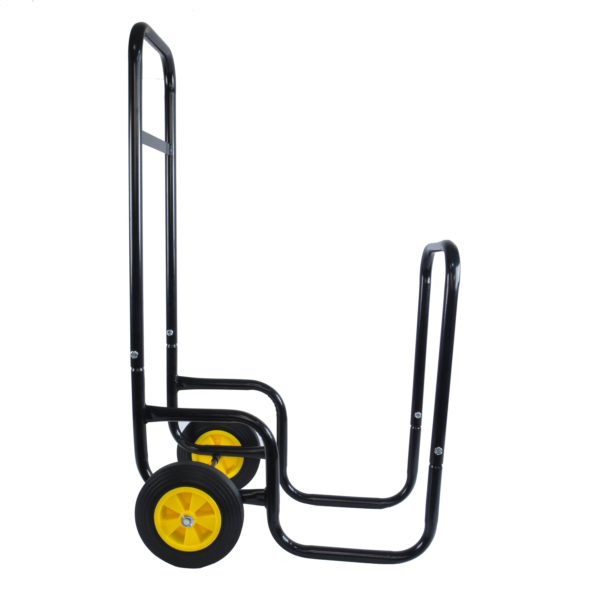 Firewood Log Cart Carrier Outdoor Or Indoor Black Steel Wood Rack Storage Mover Rolling Wheeled Metal Dolly Hauler Wood Moving Equipment Black Iron