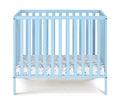 Palmer 3 In 1 Convertible Mini Crib Baby Blue W Mattress Pad Baby Blue Solid Wood