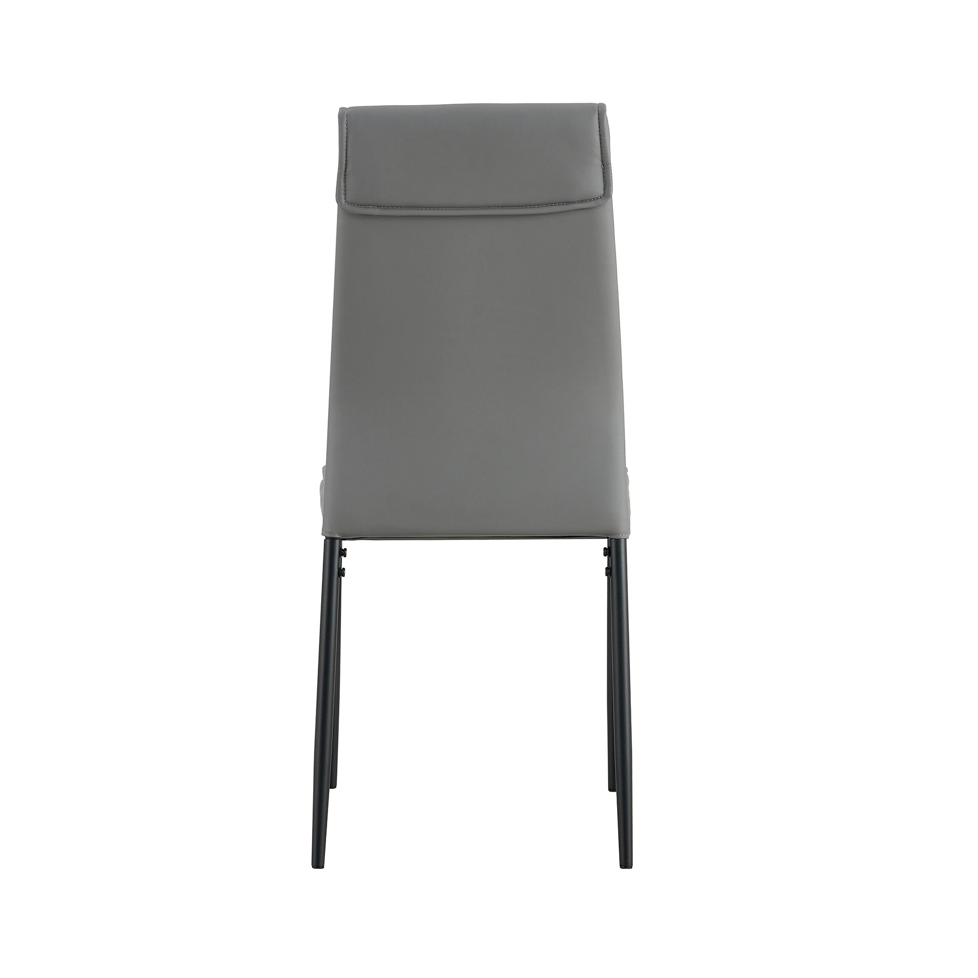 Dining Chairs Set Of 4, Grey Modern Kitchen Chair With Metal Leg Grey Leather