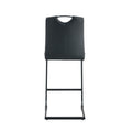 Black Pu Chair Barstool Dining Counter Height Chair Set Of 2 Black Pu