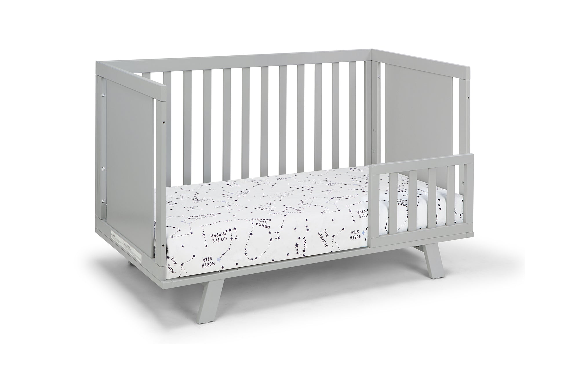 Livia 3 In 1 Convertible Island Crib Gray Gray Gray Polyester Solid Wood