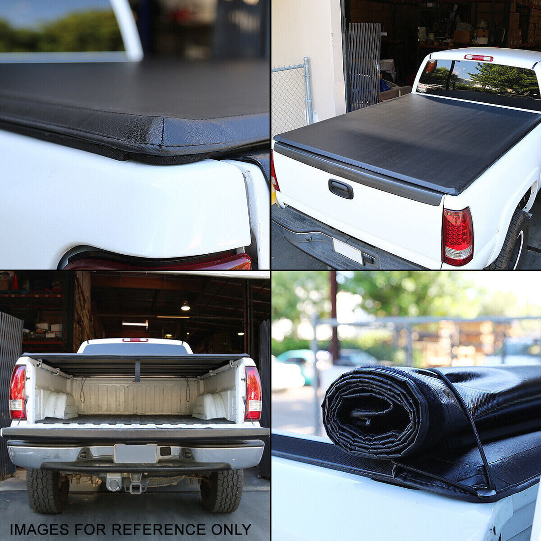 For 99 07 Chevy Silverado Gmc Sierra 6.5Ft Bed Soft Vinyl Roll Up Tonneau Cover Black Aluminum