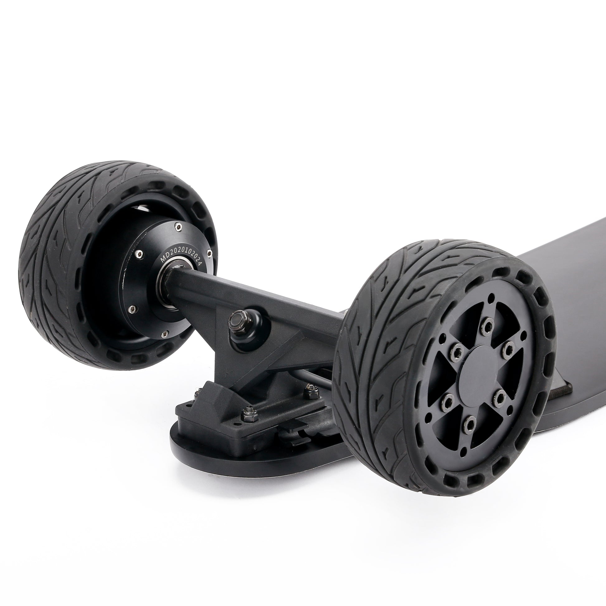 All Terrain Dual 1000*2 Hub Motor Electric Skateboard With 32Mph Max Speed,25Miles Range,9600Mah Battery. Black Gray Carbon Fiber