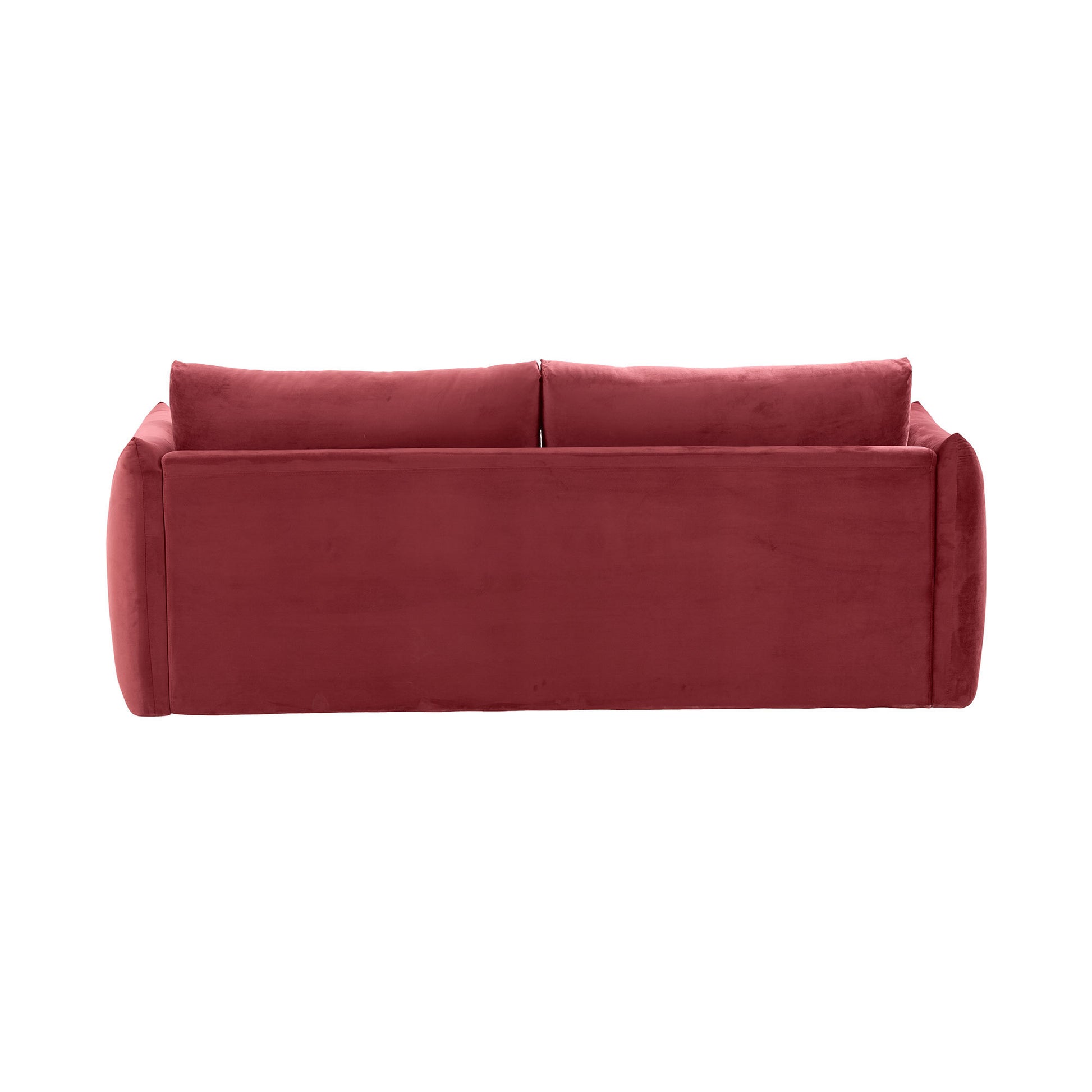 Sectional Sofa,3 Seater Sofa With 3 Pillows For Living Room,Velvet For Bedroom, Livingroom Wine Red Red Fabric