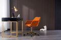 Modern Velvet Fabric Material Adjustable Height 360 Revolving Home Office Chair With Gold Metal Legs And Universal Wheels For Indoor,Orange Orange Foam Velvet