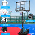 Portable Basketball Hoop Backboard System Stand Height Adjustable 6.6Ft 10Ft With 44 Inch Backboard And Wheels For Adults Teens Outdoor Indoor Basketball Goal Game Play Set Transparent Iron