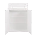 Twin Size Loft Bed With Drawers,Desk,And Wardrobe White White Solid Wood