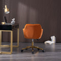 Modern Velvet Fabric Material Adjustable Height 360 Revolving Home Office Chair With Gold Metal Legs And Universal Wheels For Indoor,Orange Orange Foam Velvet