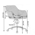 Modern Velvet Fabric Material Adjustable Height 360 Revolving Home Office Chair With Gold Metal Legs And Universal Wheels For Indoor,Yellow Yellow Foam Velvet