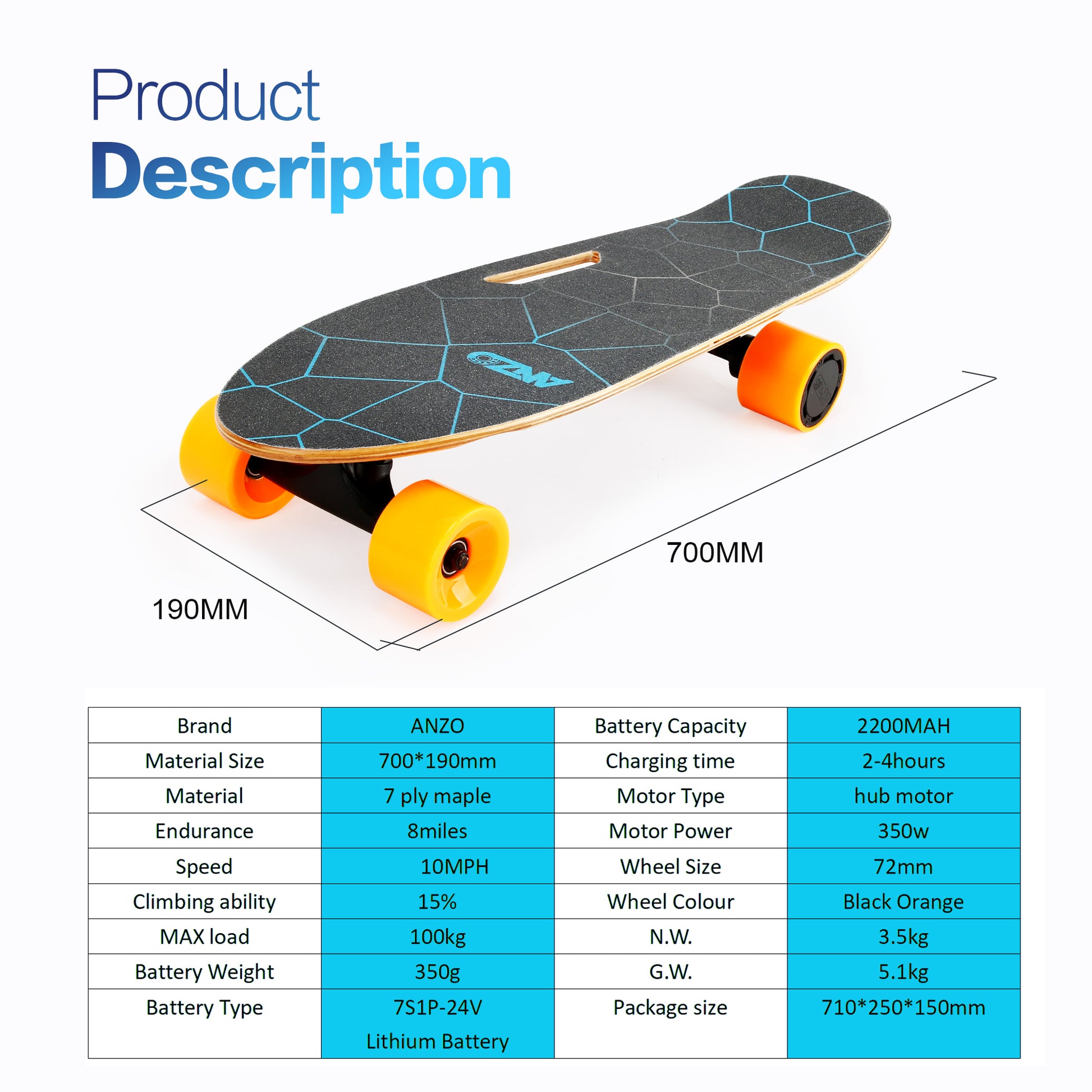 Small Electric Skateboard With Remote Control, 350W, Max 10 Mph, 7 Layers Maple E Skateboard, Load Up To 100Kg For Adult, Teens, And Kids Black Maple