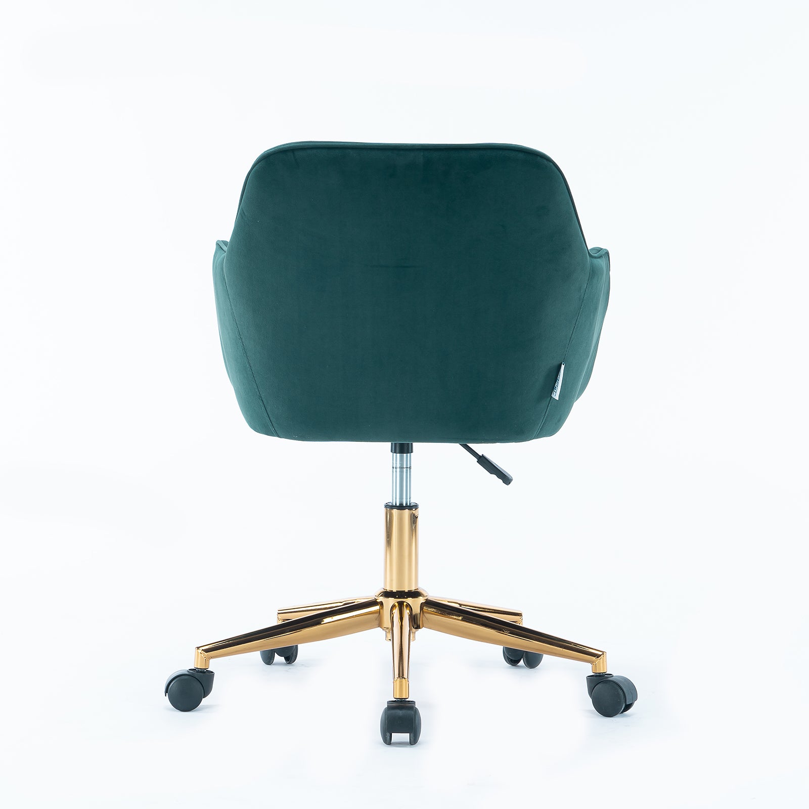 Modern Velvet Fabric Material Adjustable Height 360 Revolving Home Office Chair With Gold Metal Legs And Universal Wheels For Indoor,Dark Green Dark Green Foam Velvet