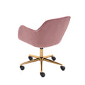 Modern Velvet Fabric Material Adjustable Height 360 Revolving Home Office Chair With Gold Metal Legs And Universal Wheels For Indoor,Pink Pink Foam Velvet