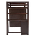 Twin Size Loft Bed With Drawers,Desk,And Wardrobe Espresso Espresso Solid Wood