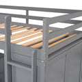 Twin Size Loft Bed With Drawers,Desk,And Wardrobe Gray Gray Solid Wood