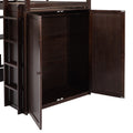 Twin Size Loft Bed With Drawers,Desk,And Wardrobe Espresso Espresso Solid Wood