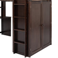 Twin Size Loft Bed With Drawers,Desk,And Wardrobe Espresso Espresso Solid Wood