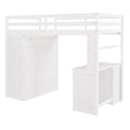 Twin Size Loft Bed With Drawers,Desk,And Wardrobe White White Solid Wood