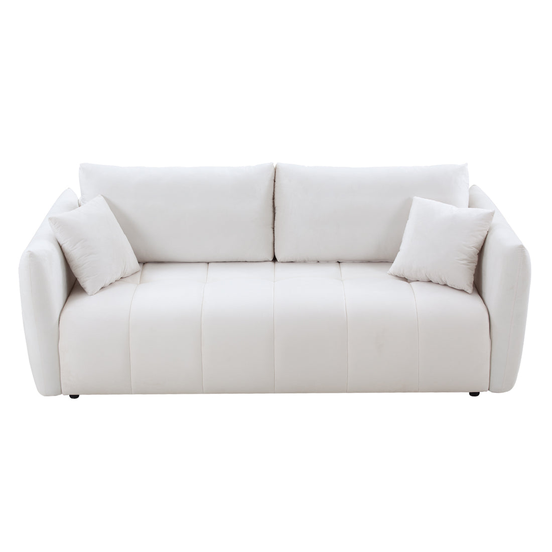 85'' Modern Fabric Sectional Couch Sofa 3 Seater Sofa With 3 Pillows For Living Room, Bedroom, Livingroom Beige Beige Fabric