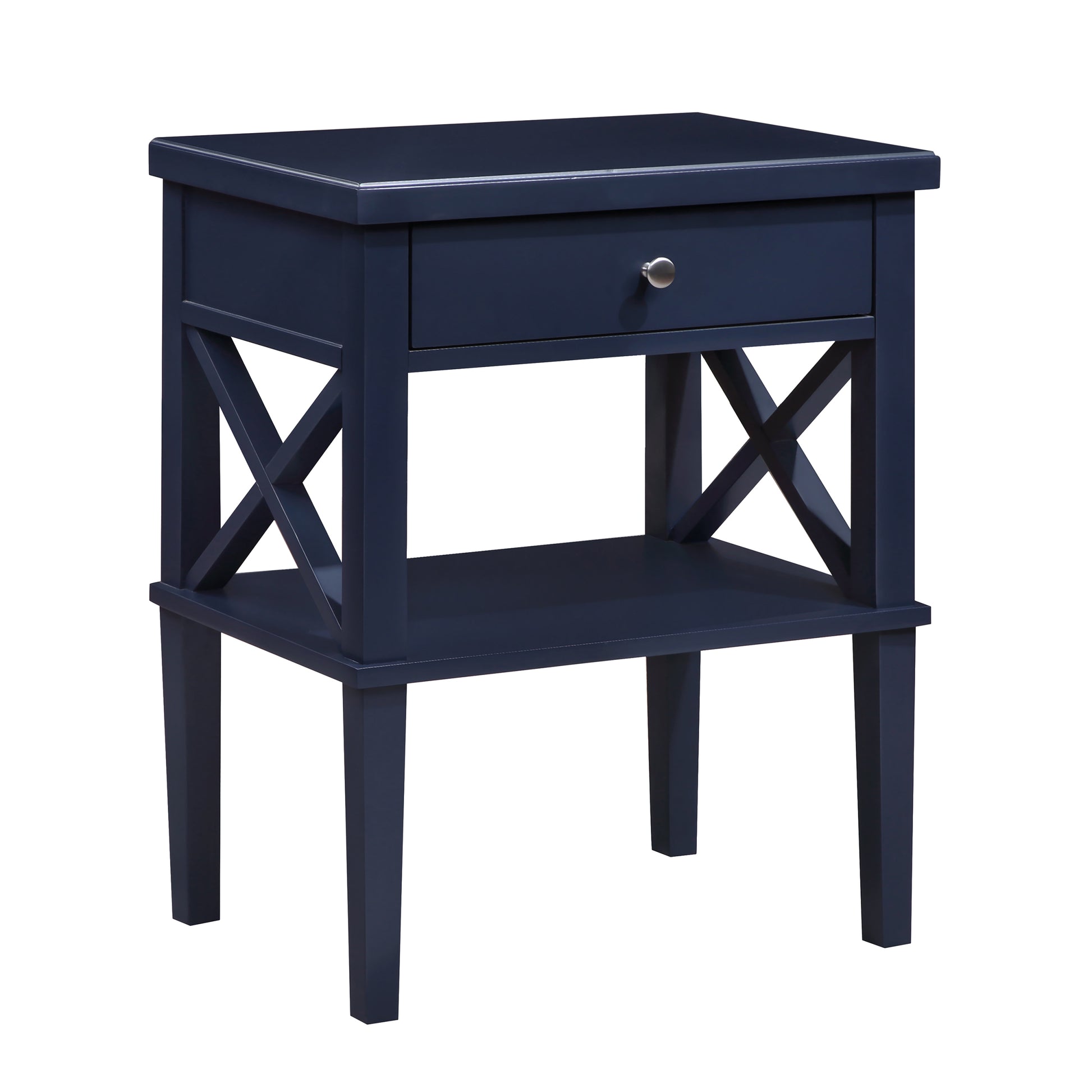 Madison Midnight Blue Nightstand Dark Blue Wood Mdf