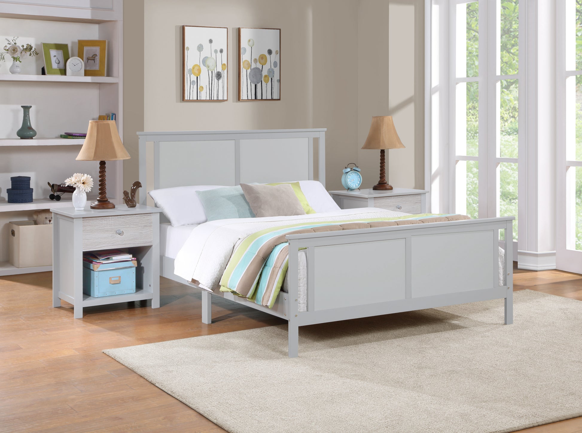 Connelly Reversible Panel Full Bed Gray Rockport Gray Gray Solid Wood