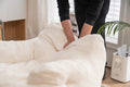 010 Soft Teddy Fabric Tufted Foam Bean Bag Chair With Teddy Fabric Dark Gray Dark Gray Primary Living Space Soft Modern Memory Foam Teddy