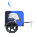 Blue High Quality 16 Inch Air Wheel Pet Bike Trailer For Dogs Foldable Bicycle Pet Trailer Blue Oxford Fabric Steel