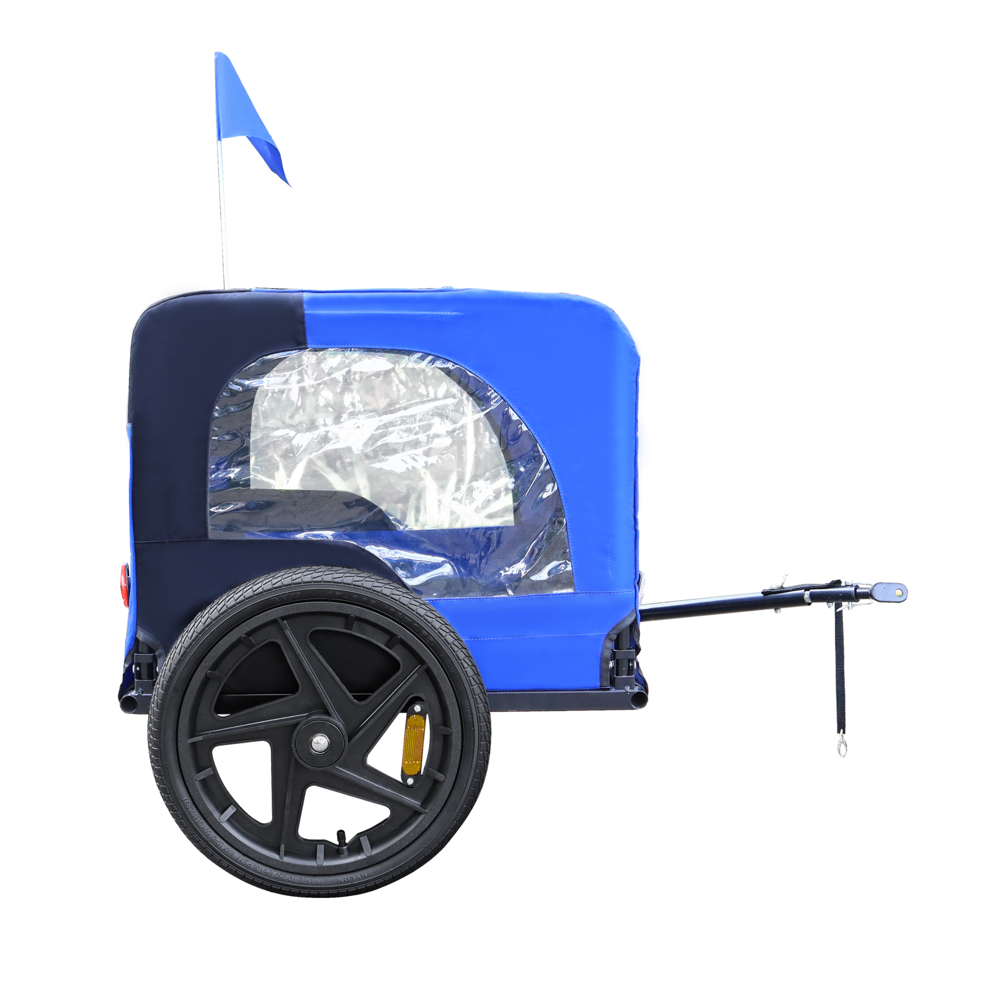 Blue High Quality 16 Inch Air Wheel Pet Bike Trailer For Dogs Foldable Bicycle Pet Trailer Blue Oxford Fabric Steel