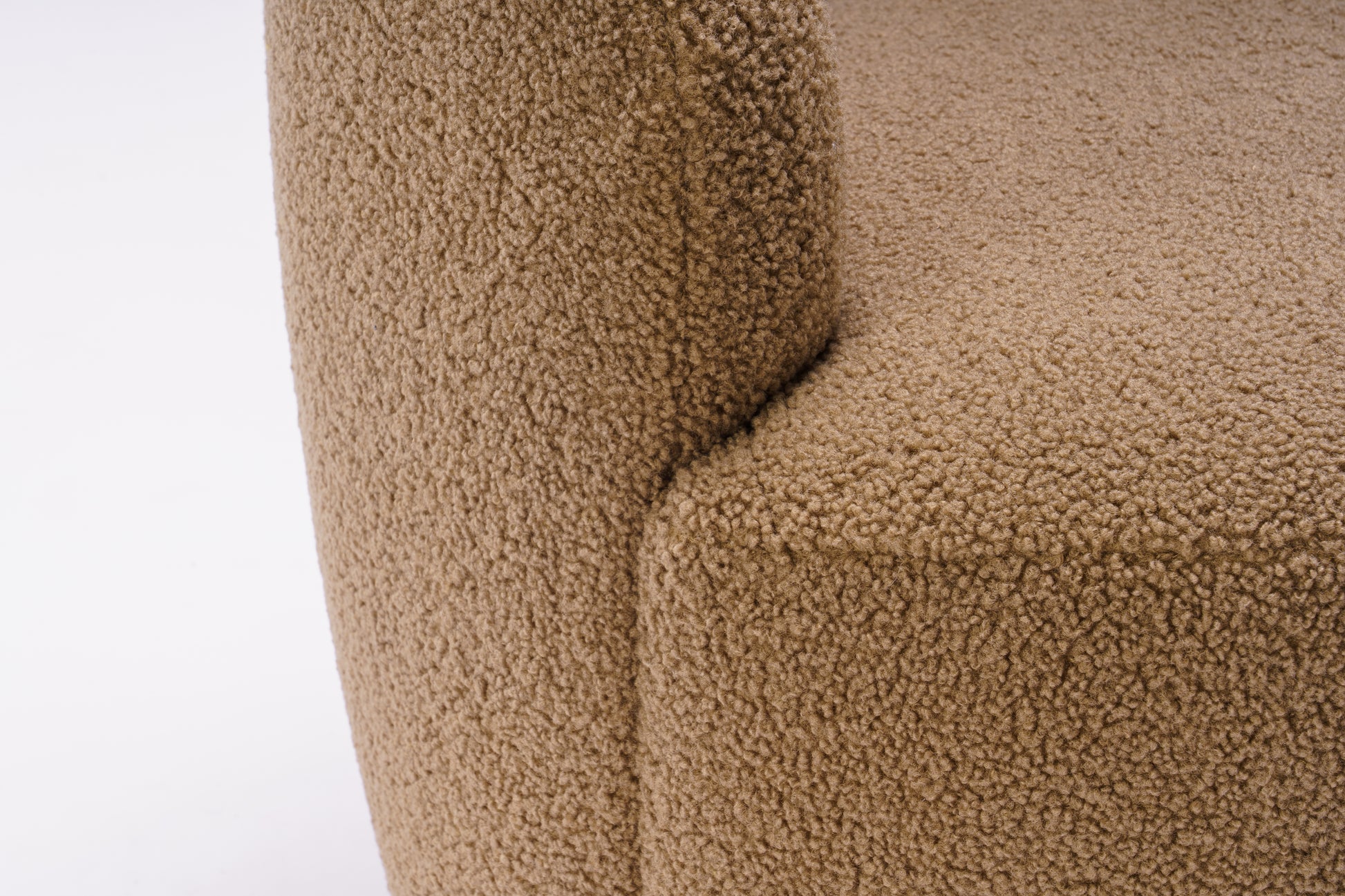 Teddy Fabric Swivel Accent Armchair Barrel Chair With Black Powder Coating Metal Ring,Coffee Brown Coffee Foam Upholstered