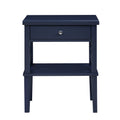 Madison Midnight Blue Nightstand Dark Blue Wood Mdf