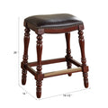 Clinton Saddle Seat Counter Stool Cherry Foam Fabric