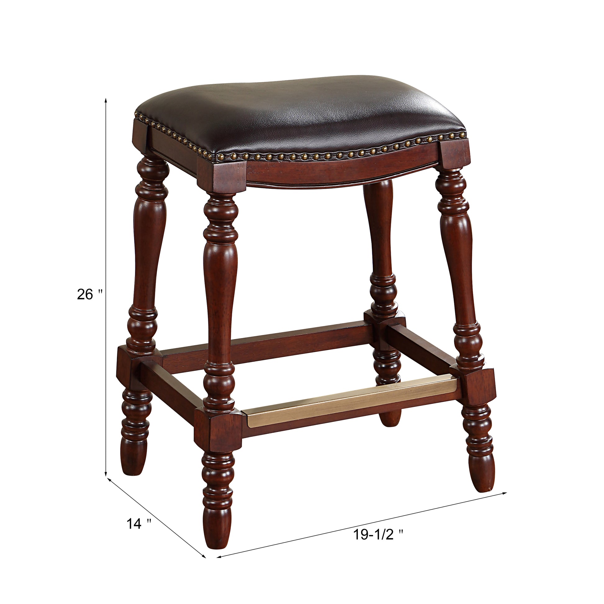 Clinton Saddle Seat Counter Stool Cherry Foam Fabric