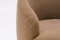 Teddy Fabric Swivel Accent Armchair Barrel Chair With Black Powder Coating Metal Ring,Coffee Brown Coffee Foam Upholstered