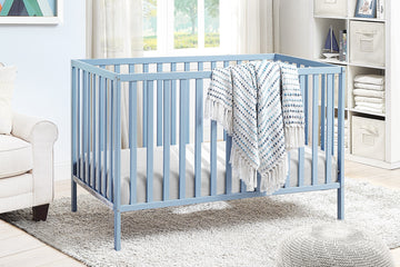 Palmer 3 In 1 Convertible Island Crib Baby Blue Baby Blue Solid Wood