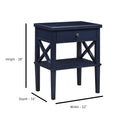 Madison Midnight Blue Nightstand Dark Blue Wood Mdf