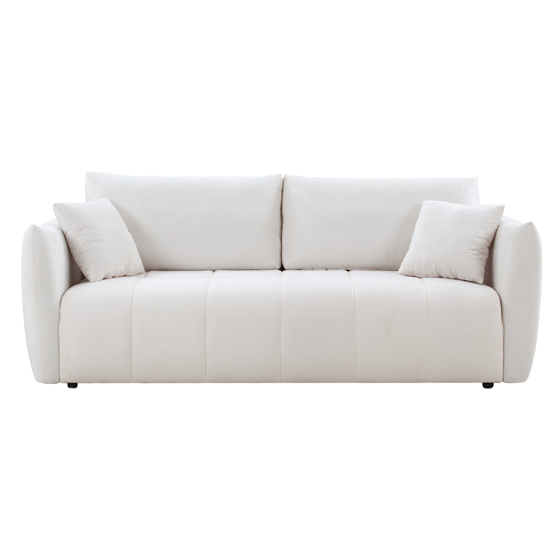 85'' Modern Fabric Sectional Couch Sofa 3 Seater Sofa With 3 Pillows For Living Room, Bedroom, Livingroom Beige Beige Fabric