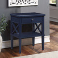 Madison Midnight Blue Nightstand Dark Blue Wood Mdf