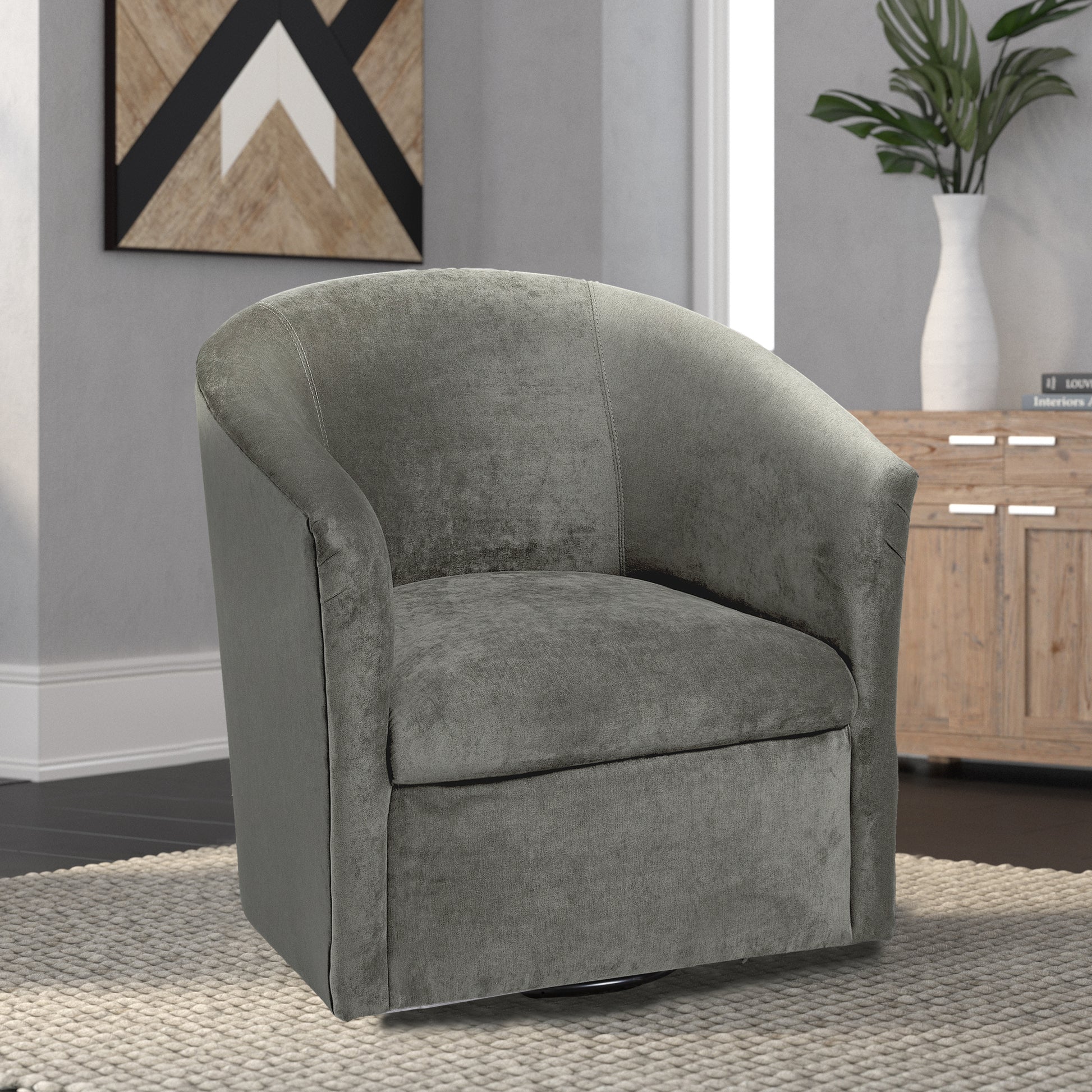 Eden Ash Swivel Chair Grey Foam Polyester