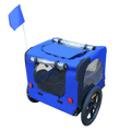 Blue High Quality 16 Inch Air Wheel Pet Bike Trailer For Dogs Foldable Bicycle Pet Trailer Blue Oxford Fabric Steel