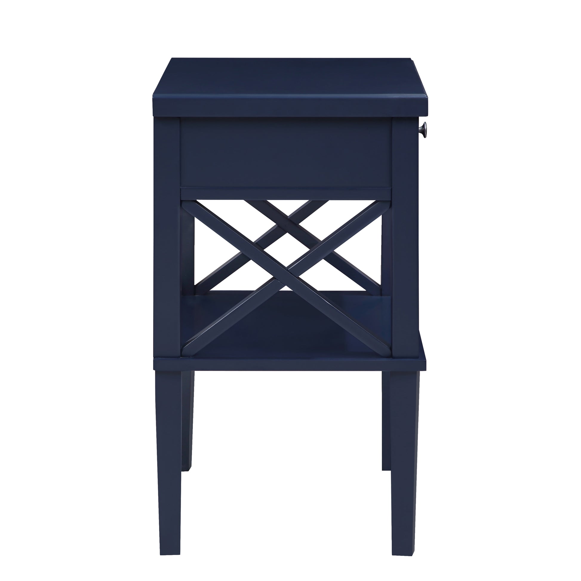 Madison Midnight Blue Nightstand Dark Blue Wood Mdf