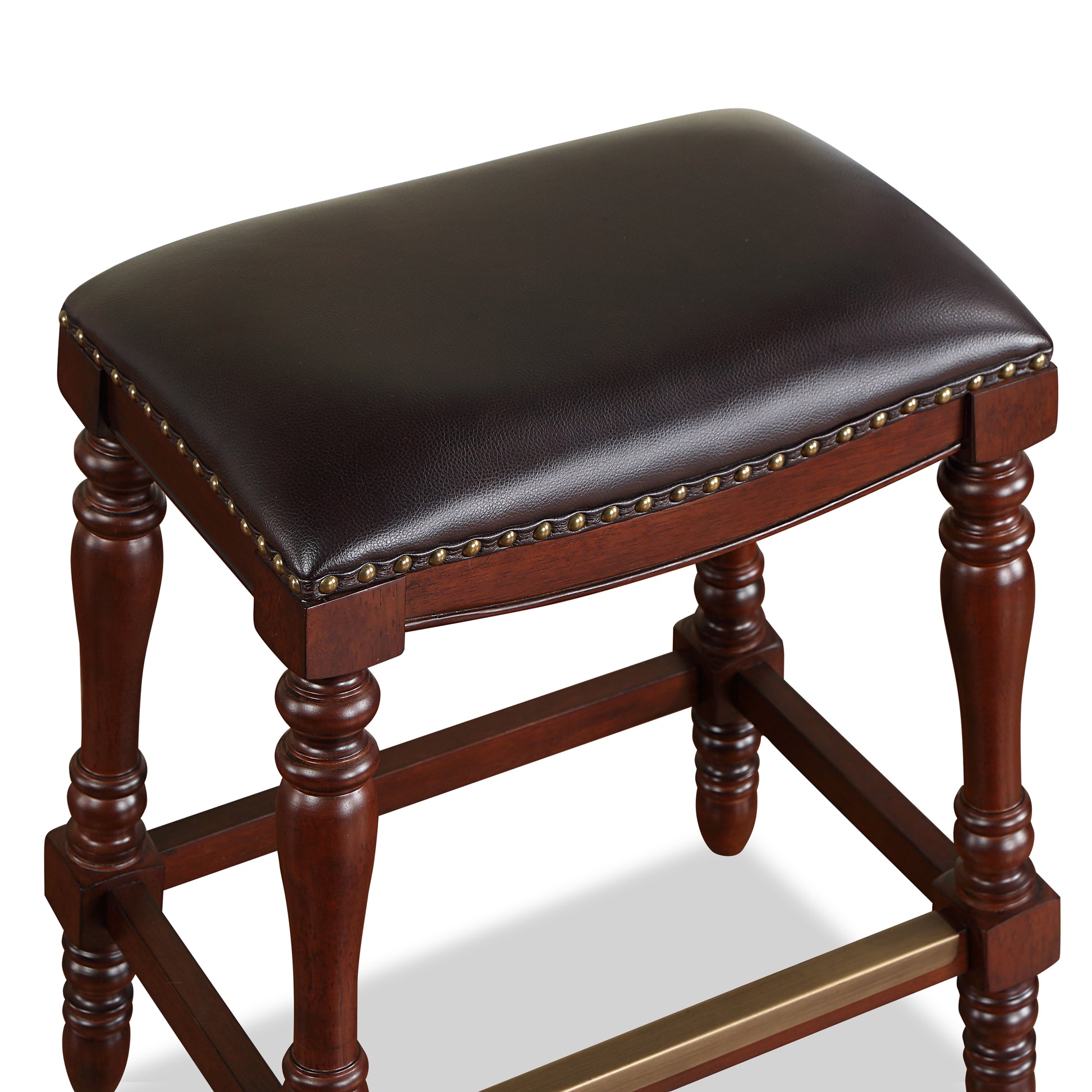 Clinton Saddle Seat Counter Stool Cherry Foam Fabric