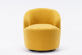 Teddy Fabric Swivel Accent Armchair Barrel Chair With Black Powder Coating Metal Ring,Yellow Yellow Foam Upholstered