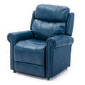 Lowell Navy Blue Leather Gel Lift Chair With Massage Navy Blue Foam Pu