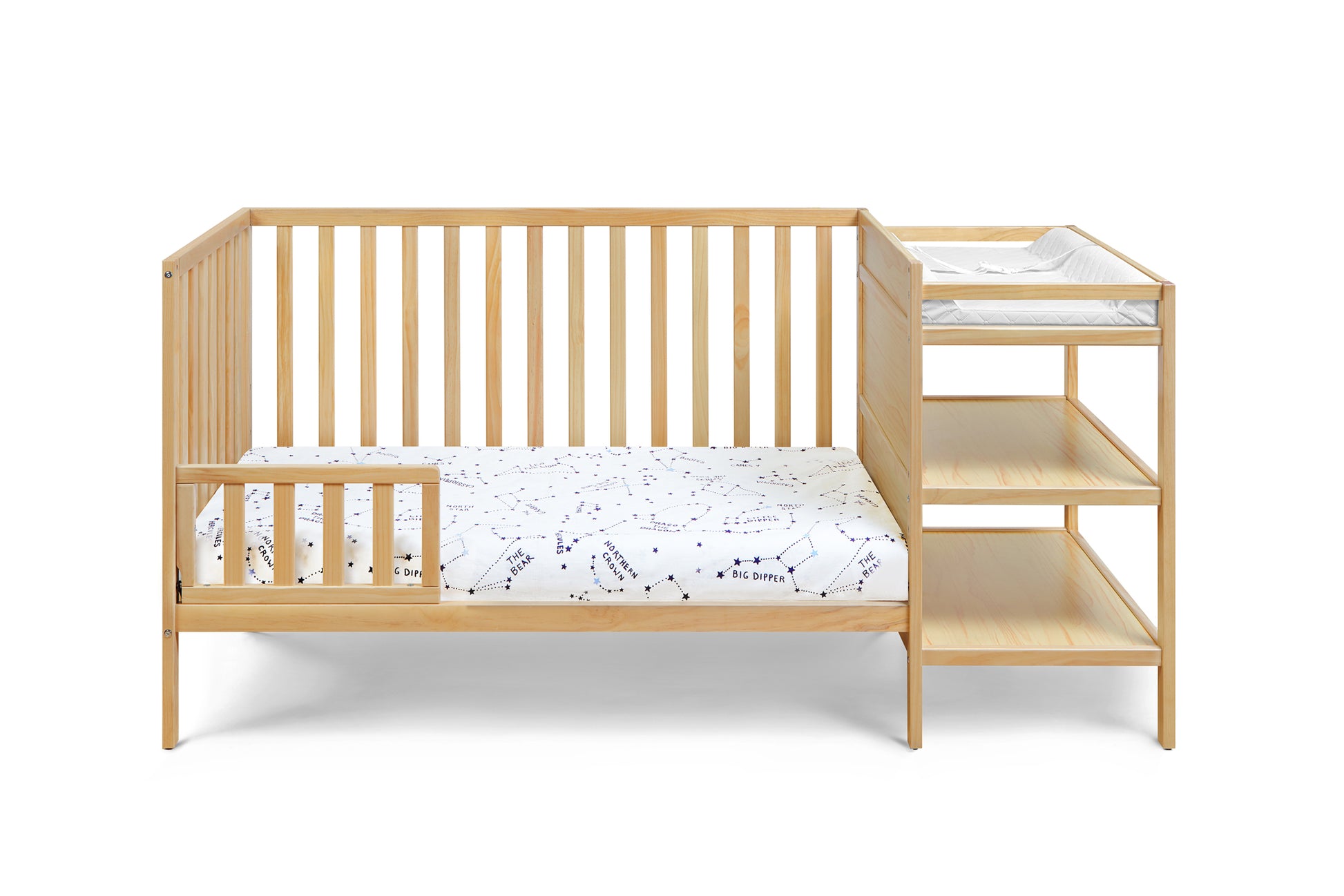 Palmer 3 In 1 Convertible Crib And Changer Combo Natural Natural Solid Wood