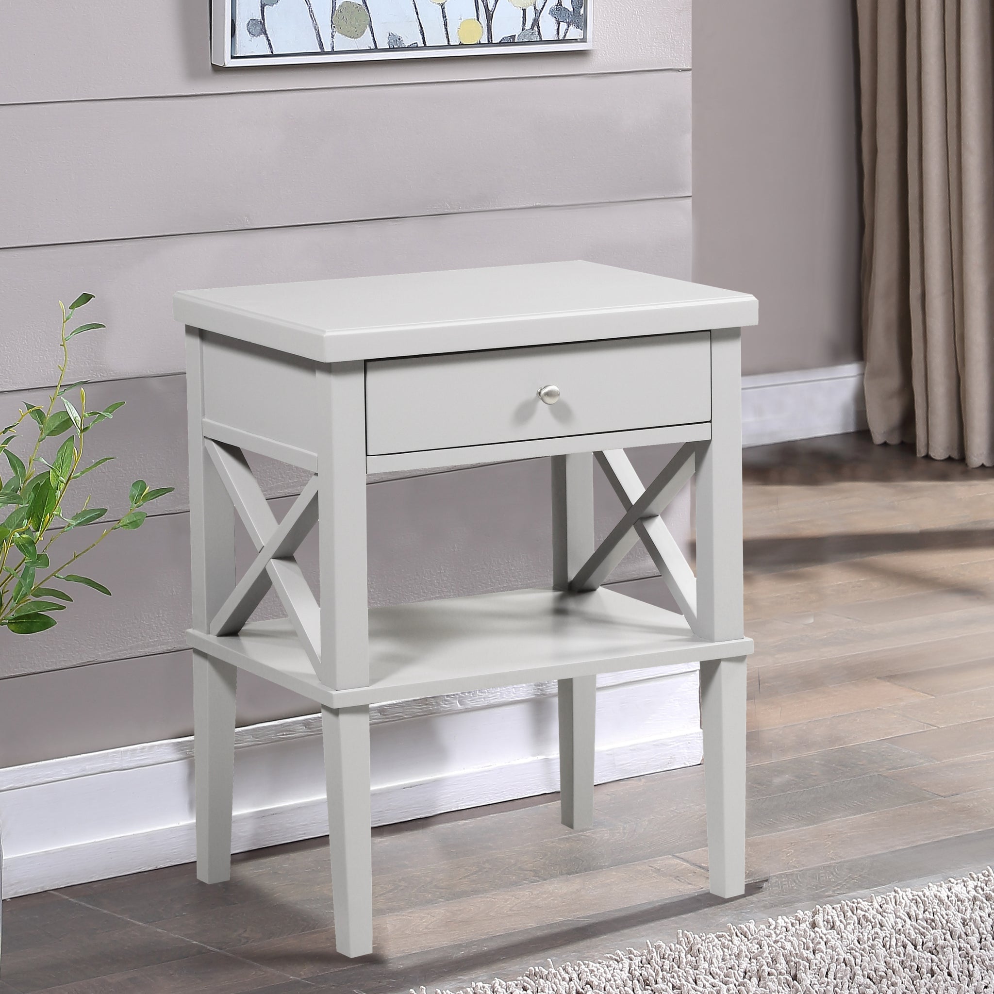 Madison Dove Gray Nightstand Grey Wood Mdf