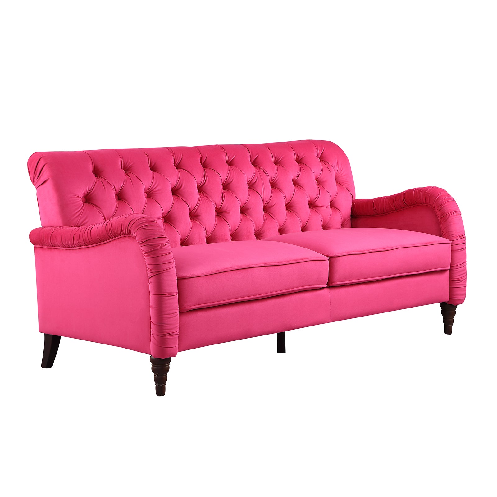 Rose Red Chesterfield 3 Seater ,Modern Sofa Rose Red Velvet