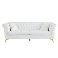 Chesterfield Sofa ,Stanford Sofahigh Quality Chesterfield Sofa ,White Colortufted And Wrinkled Fabric Sofa Contemporary Stanford Sofa . Tufted Sofa With Scroll Arm And Scroll Back White Velvet